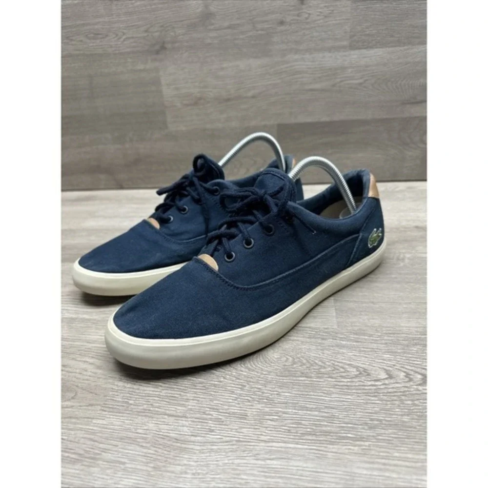 Lacoste Men's Jouer Low Top‎ Canvas Sneakers in Navy Blue. Size 10US 9UK 7-32CAM